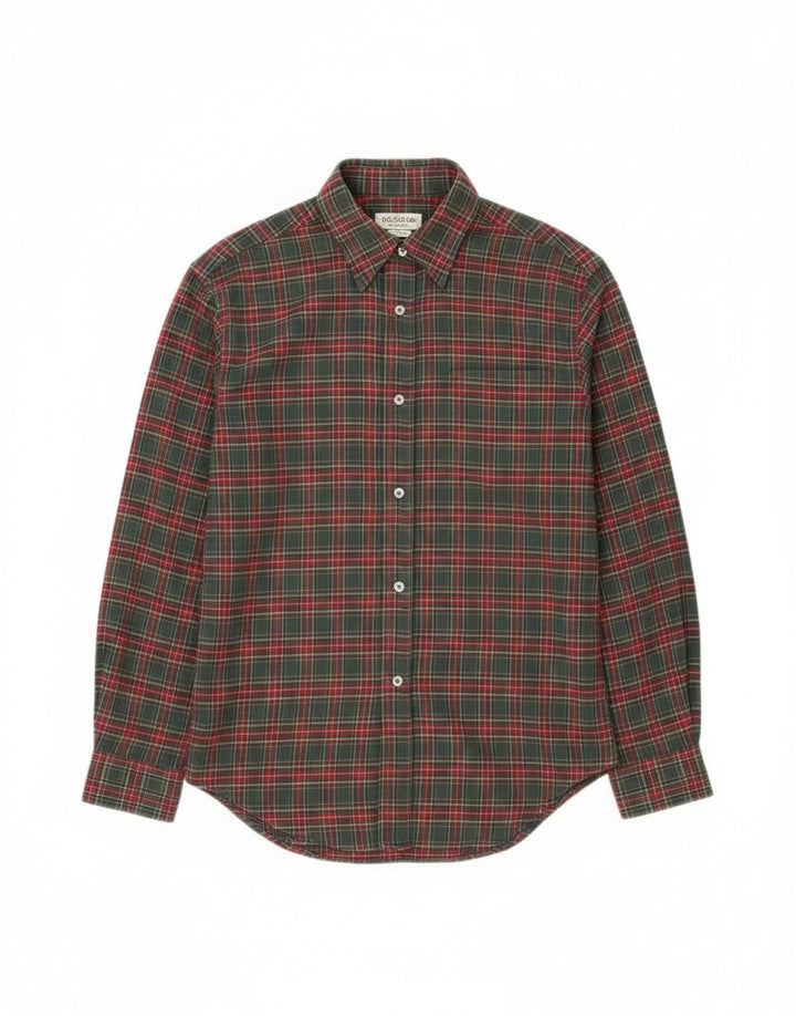 Sisley Chemise en flanelle pour femme UK 10 Petit coton à carreaux vert