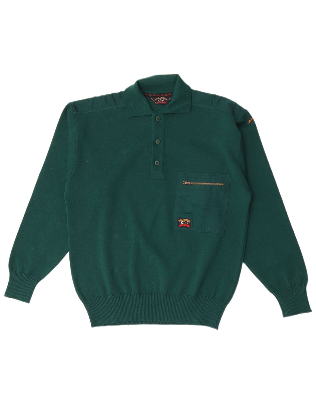 PAUL & SHARK Pull col polo homme petit vert laine