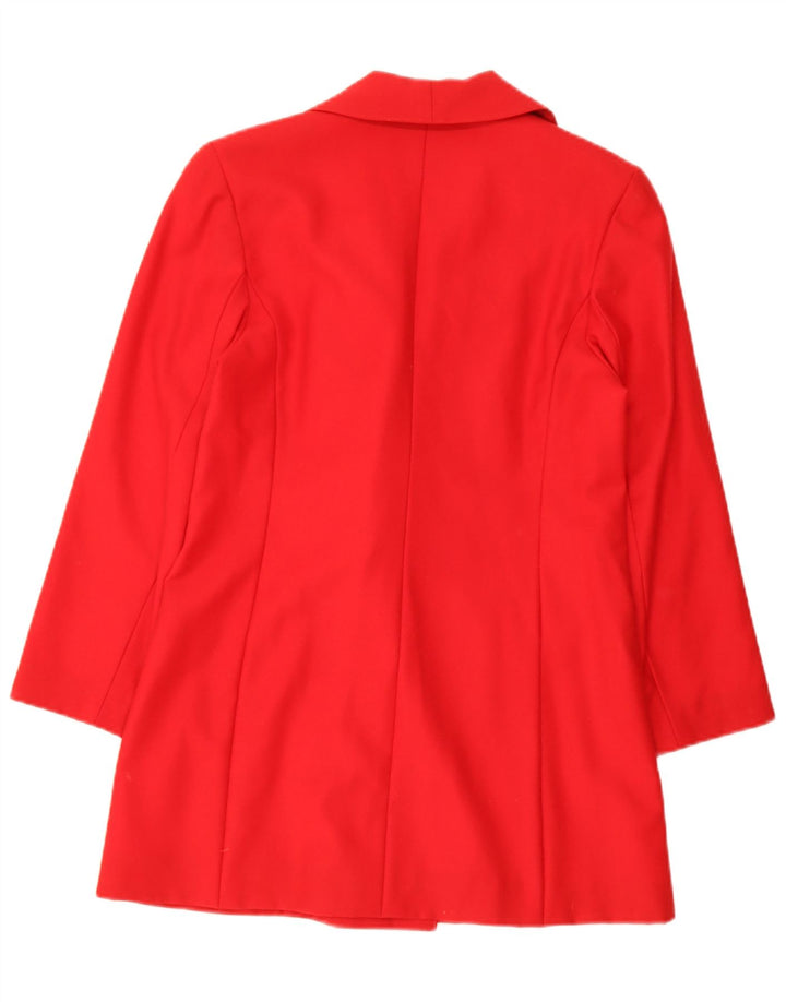vintage Femme Double Breasted Blazer Veste UK 12 Rouge Moyen