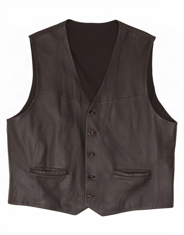 gilet en cuir homme vintage UK 42 XL Noir