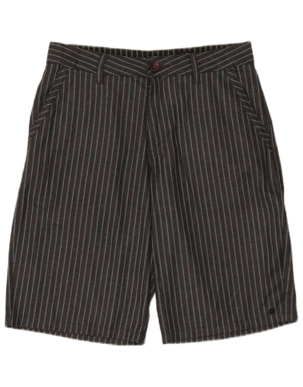 Rip Curl Mens Chino Shorts W32 Medium Grey Striped Polyester