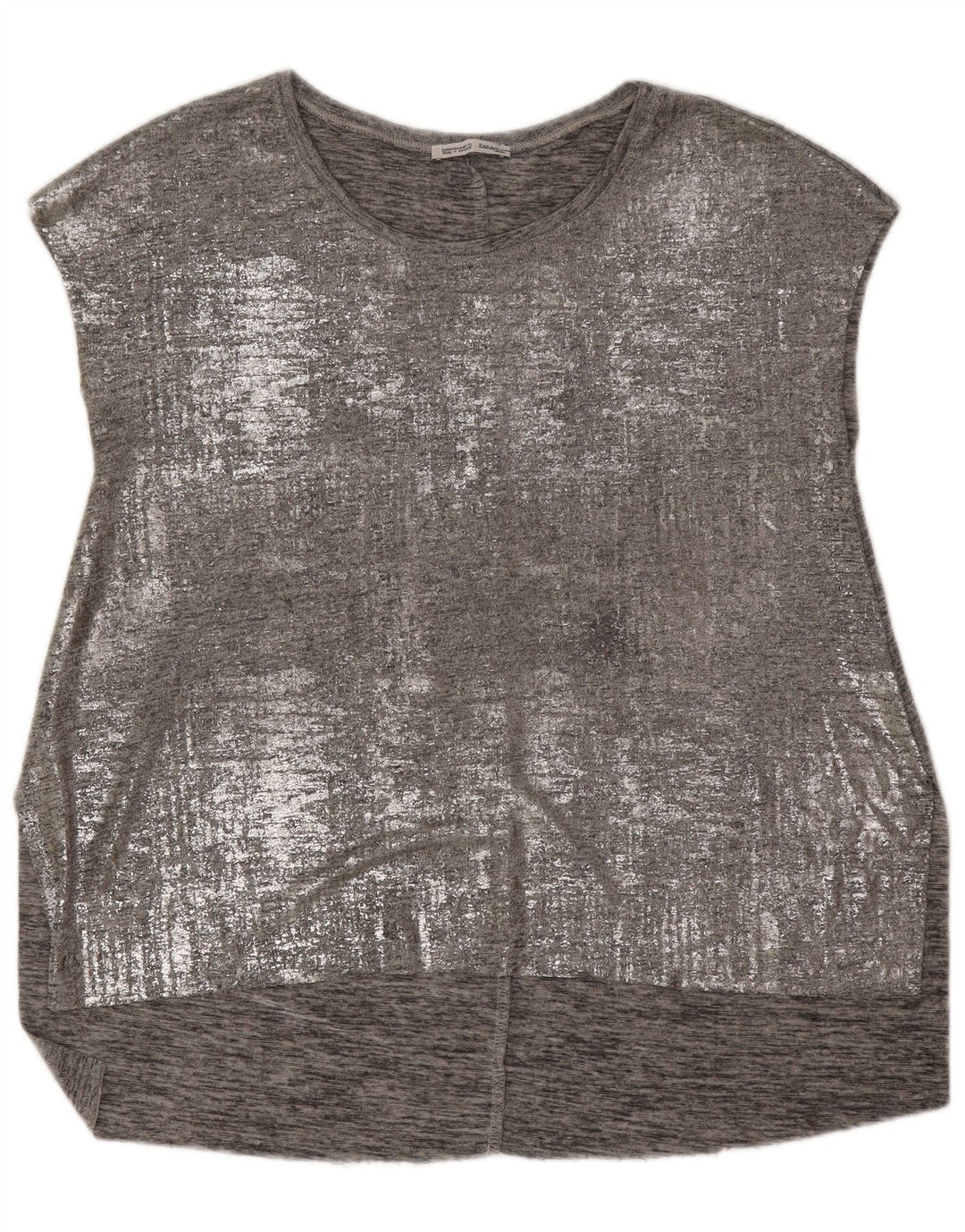 Zara Chemisier sans manches pour femme UK 44 Gris moyen