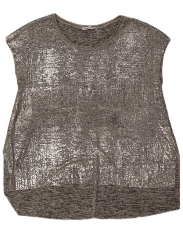 Zara Chemisier sans manches pour femme UK 44 Gris moyen
