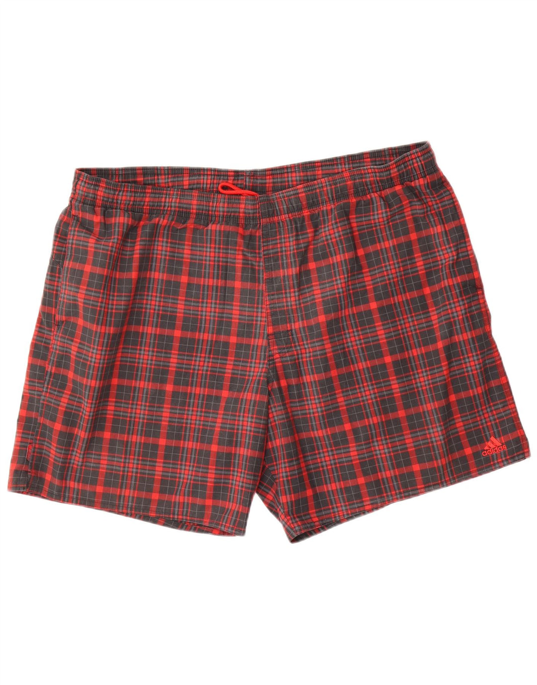 Adidas Short de bain pour homme XL Rouge à carreaux Polyester