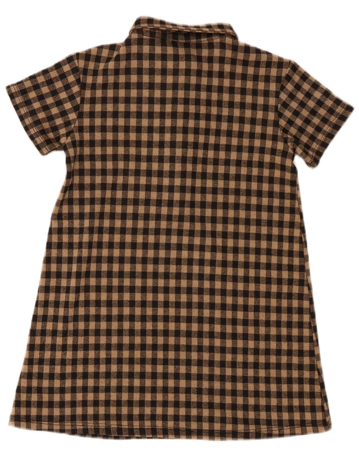 Zara Robe chemise pull à manches courtes pour fille 7-8 ans Vichy marron