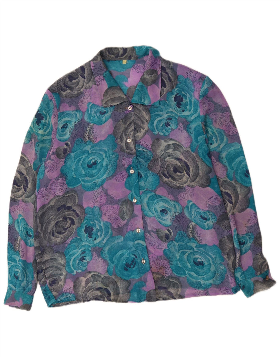 VINTAGE Chemisier Femme UK 18 XL Multicolore Floral