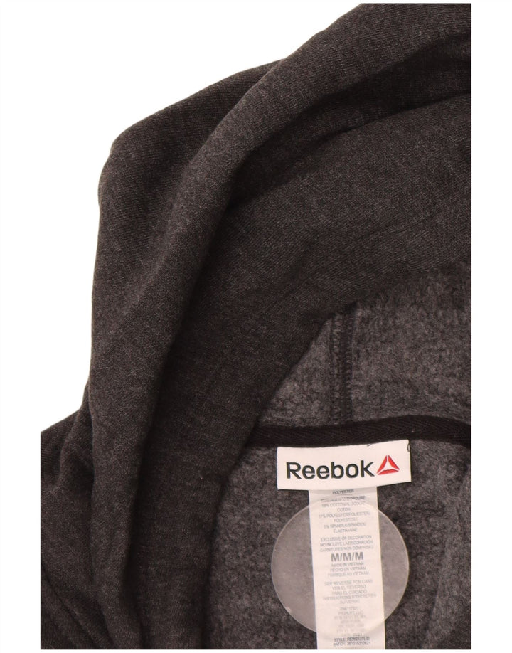 Reebok Pull à capuche graphique surdimensionné pour femme UK 44 Gris moyen Coton