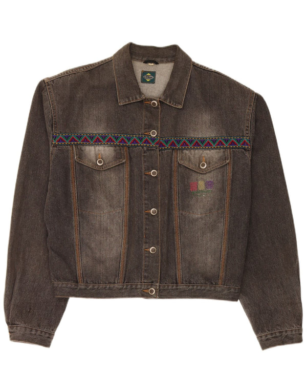 S.Oliver Veste en jean surdimensionnée pour femme UK 10 Petit coton gris