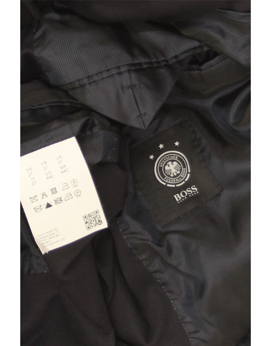 Hugo Boss Veste blazer à 2 boutons pour homme UK 40 Large Bleu marine Coton