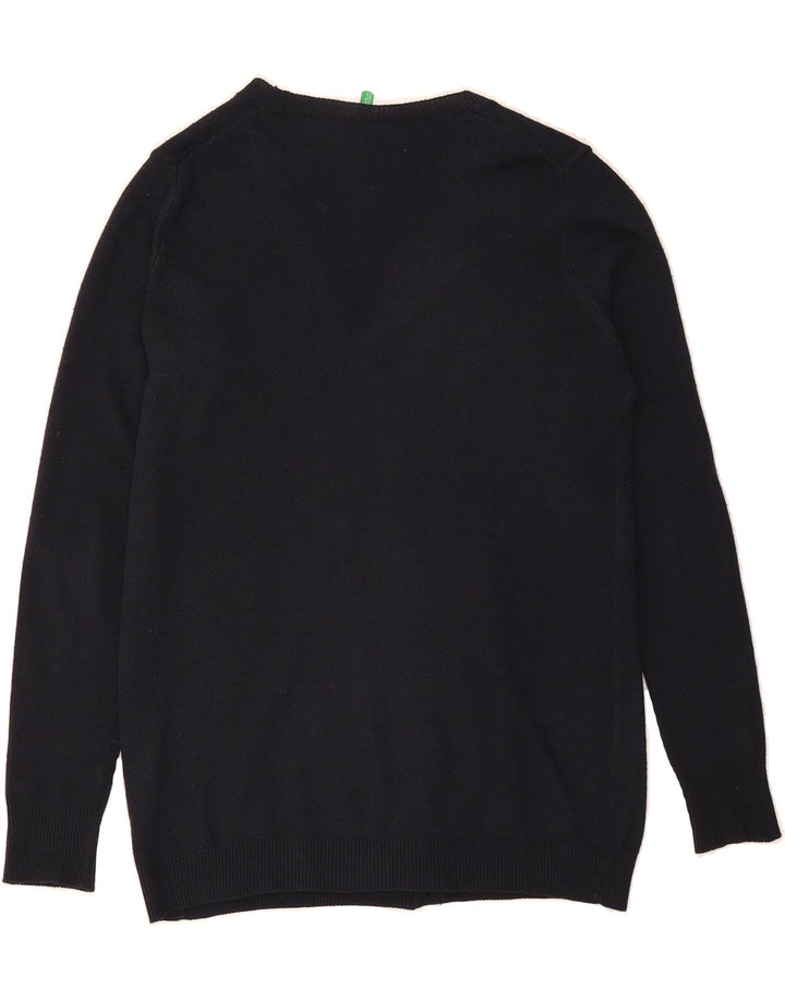 BENETTON Womens Cardigan Sweater UK 12 Medium Navy Blue Acrylic Vintage Benetton and Second-Hand Benetton from Messina Hembry 