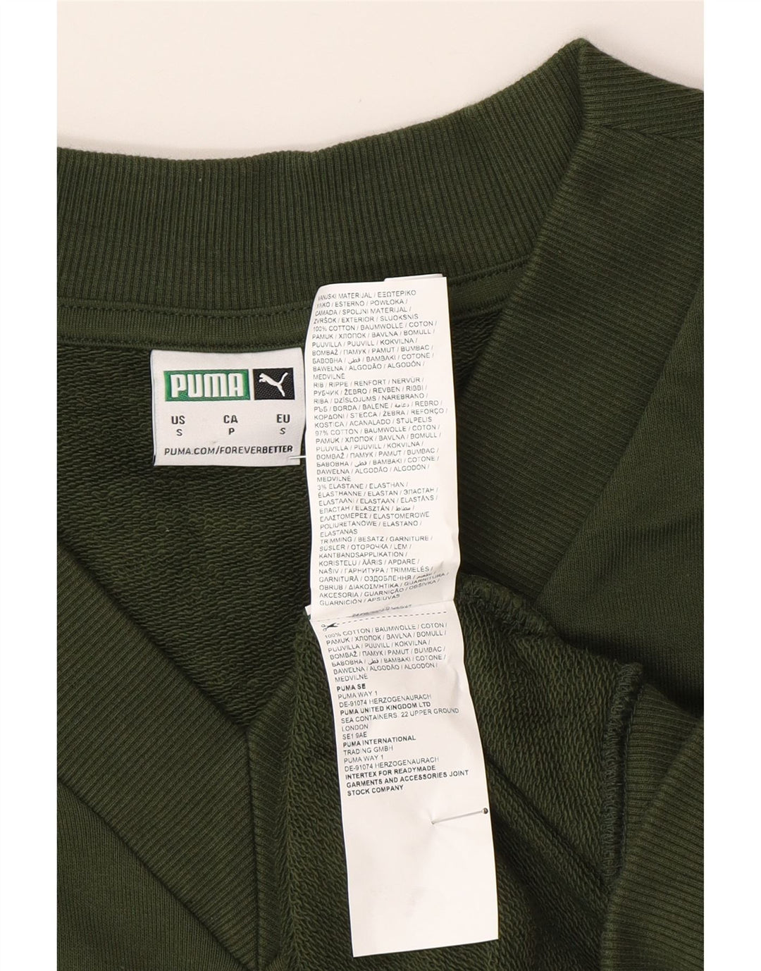 PUMA Sweat-shirt sans manches pour homme en coton vert Small
