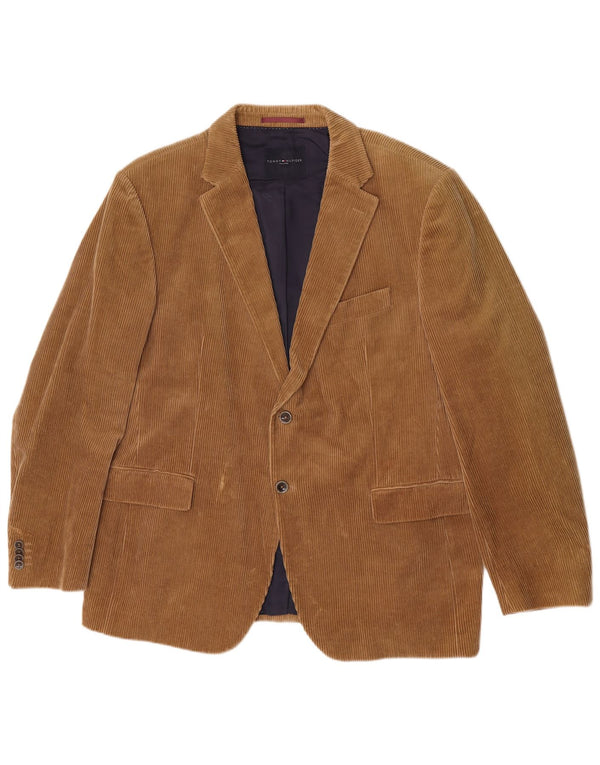 Tommy Hilfiger Veste blazer en velours côtelé à 2 boutons pour homme UK 42 XL Beige