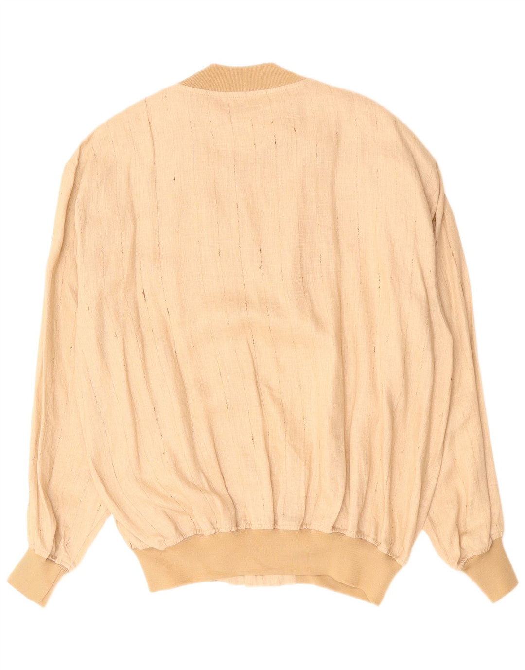 VINTAGE Veste Bomber Homme UK 42 XL Beige Pinstripe Lin