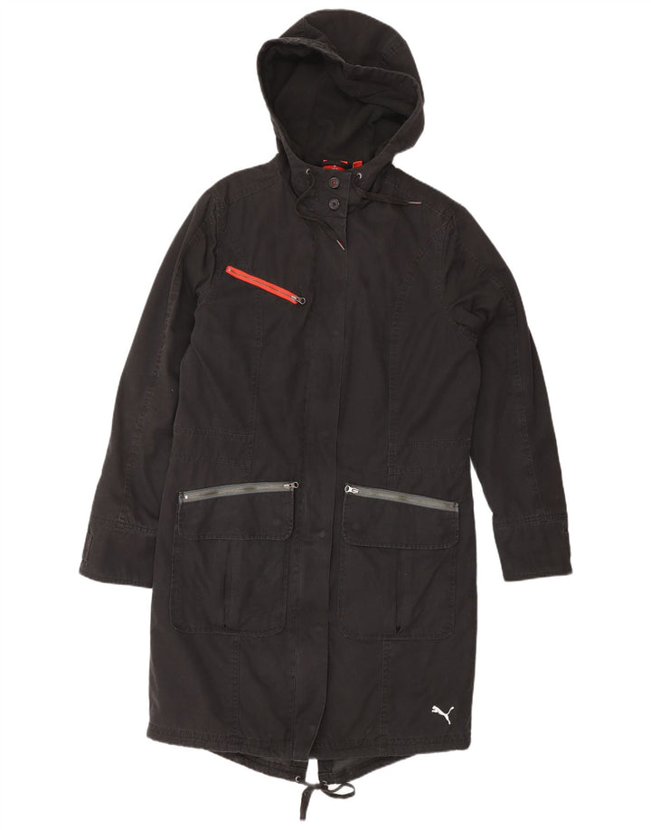 PUMA Veste parka surdimensionnée à capuche pour femme UK 10 Small Noir Coton