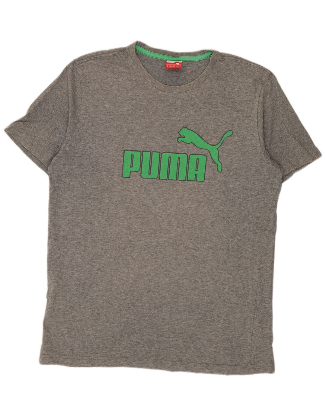 PUMA T-Shirt Graphique Homme Gris Moyen Moucheté Coton