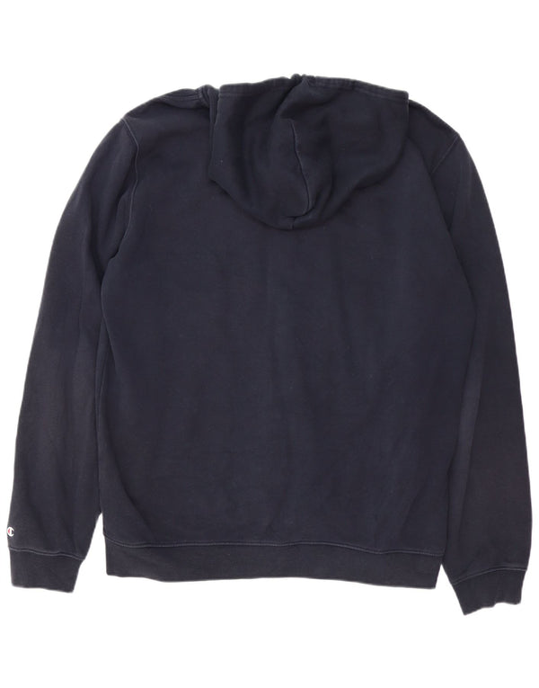 Champion Pull à capuche zippé graphique pour homme 2XL en coton bleu marine