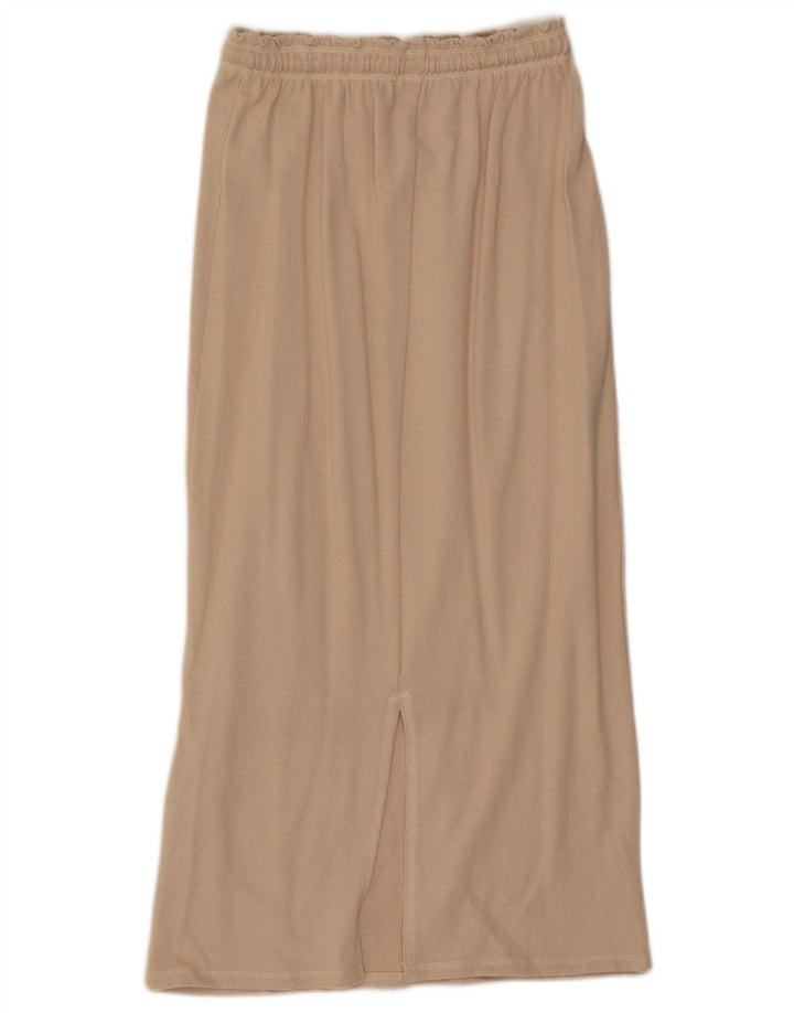 Zara Femme Jupe Midi Petite W26 Coton Beige
