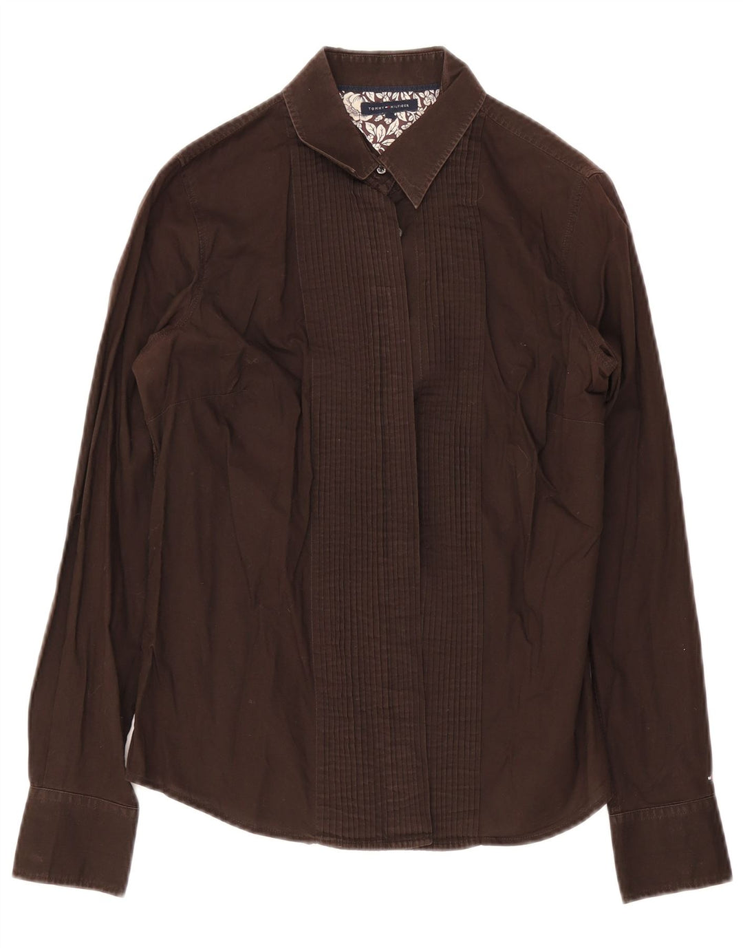 Tommy Hilfiger Chemise de smoking pour femme US 8 Marron moyen