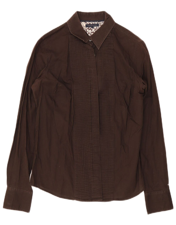 Tommy Hilfiger Chemise de smoking pour femme US 8 Marron moyen