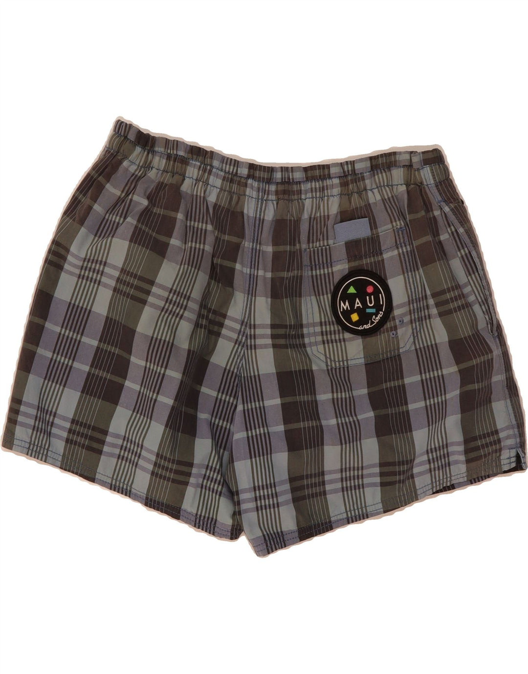 MAUI AND SONS Mens Swimming Shorts Large  Multicoloured Check Cotton Vintage Maui and Sons and Second-Hand Maui and Sons from Messina Hembry 