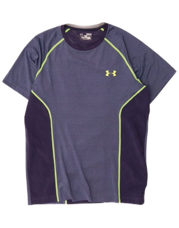 Under Armour T-Shirt Heat Gear Homme Bleu Marine Moyen Colourblock