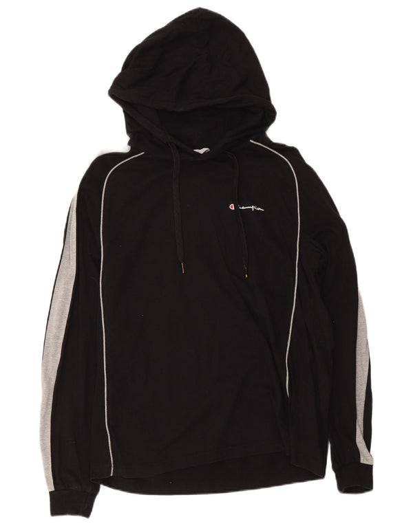Champion Haut à capuche à manches longues pour homme en coton color block noir moyen