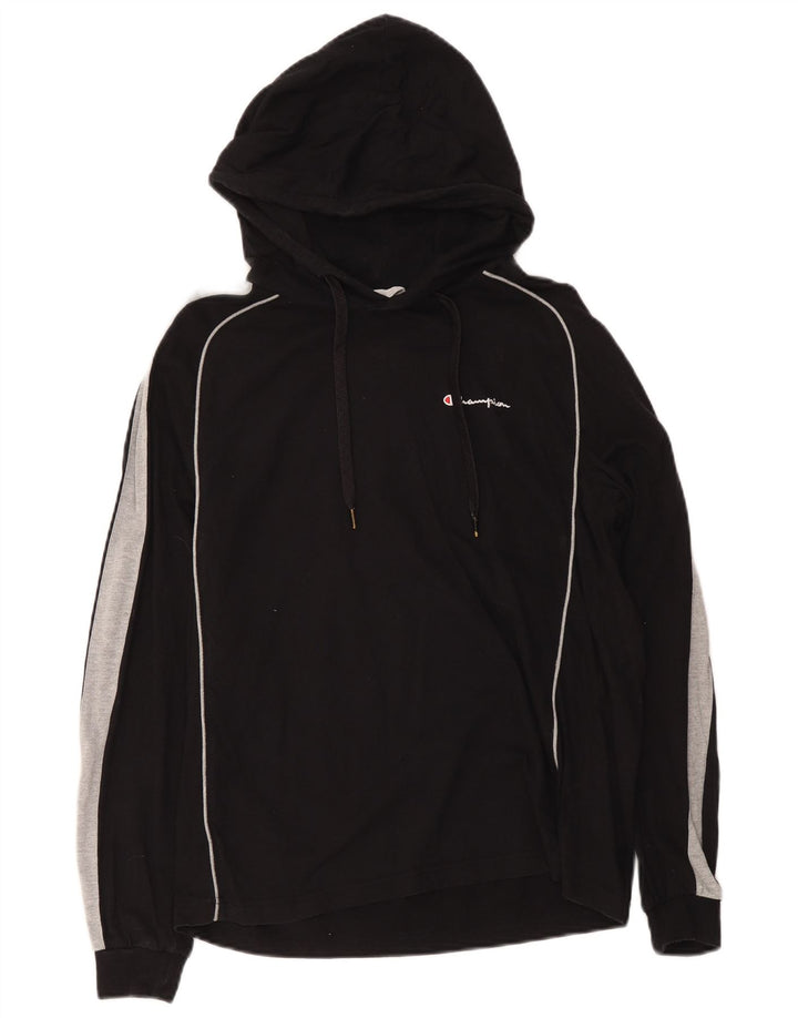 Champion Haut à capuche à manches longues pour homme en coton color block noir moyen