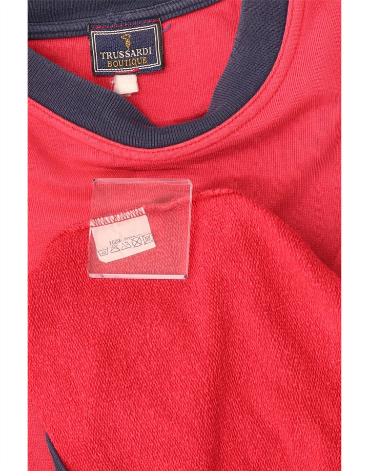 Trussardi Homme Sweatshirt Jumper Large Rose Colourblock Coton