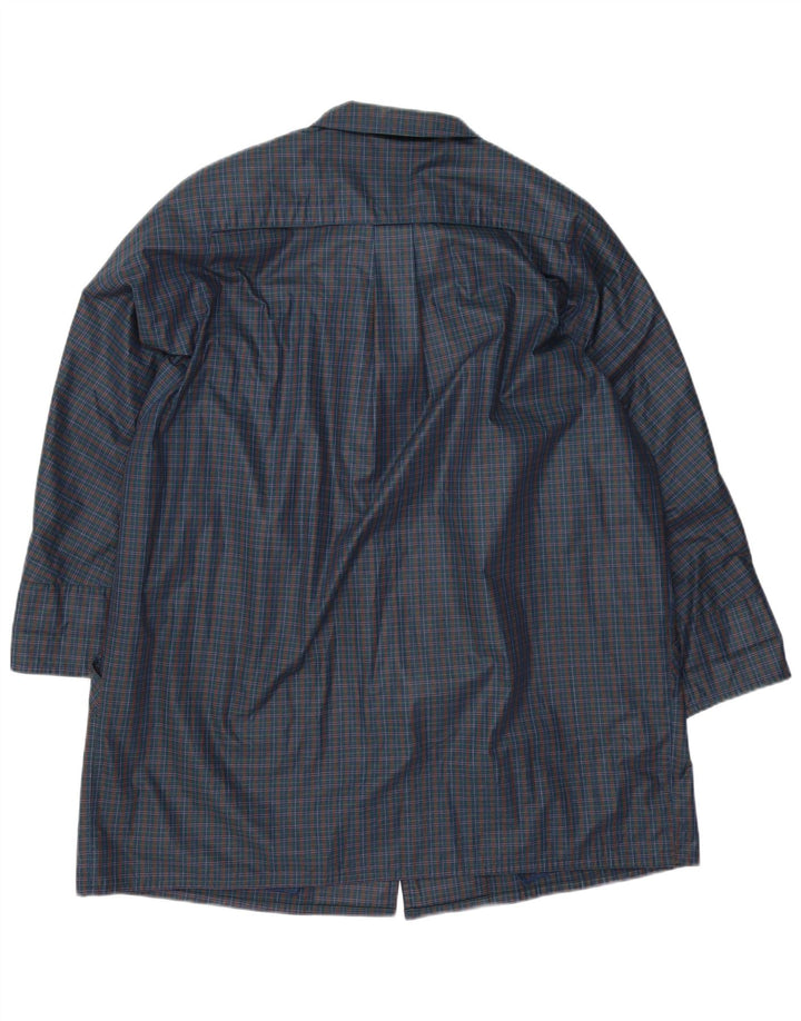 Alex Altoviti Manteau imperméable surdimensionné pour femme IT 46 Grand carreaux bleu marine