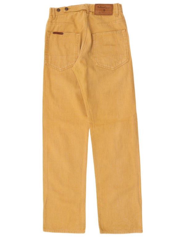 Marlboro Classics Womens Straight Casual Trousers W29 L34 Yellow Cotton