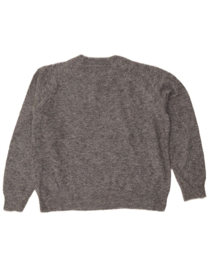 ZARA Pull à col rond pour femme UK 16 Large Nylon gris