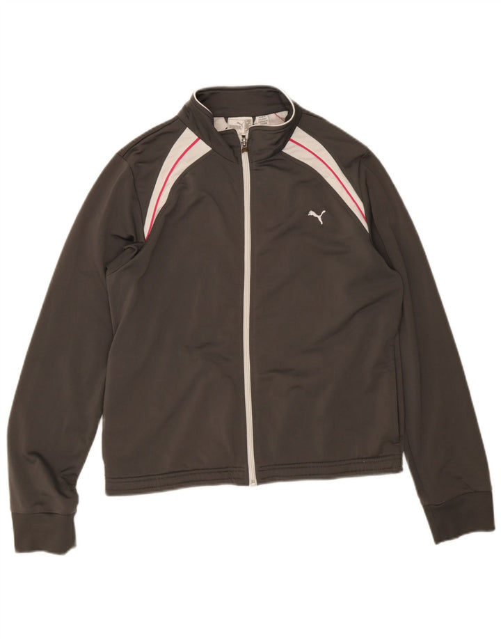 Puma Veste de survêtement pour femme UK 14 Large Gris Colorblock Polyester