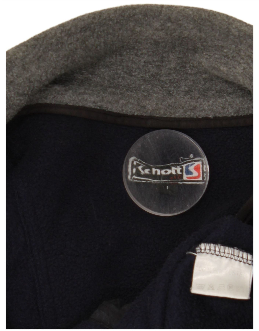 SCHOTT Veste Polaire Homme UK 40 Large Bleu Marine Polyester