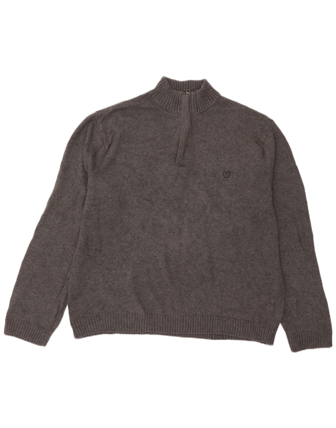 Chaps Pull col zippé homme XL gris coton