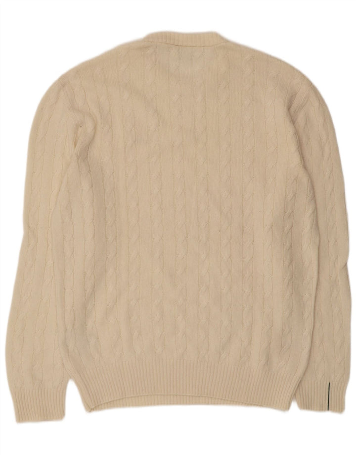Lacoste Mens Classic Fit Crew Neck Jumper Pull Taille 4 Laine Beige Moyen