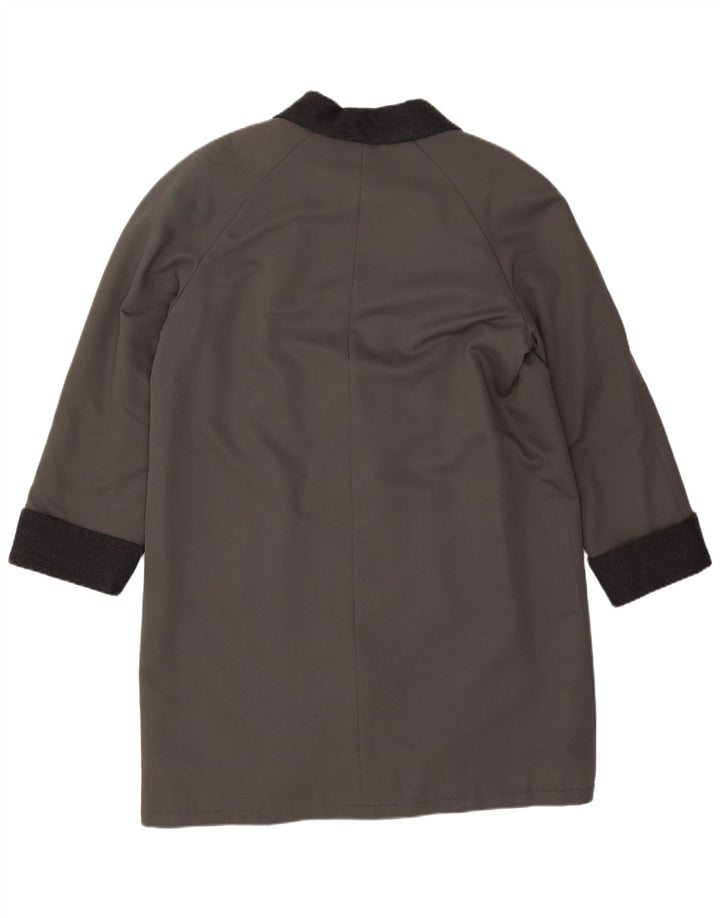 VINTAGE Womens Oversized Overcoat EU 40 Medium Grey Wool