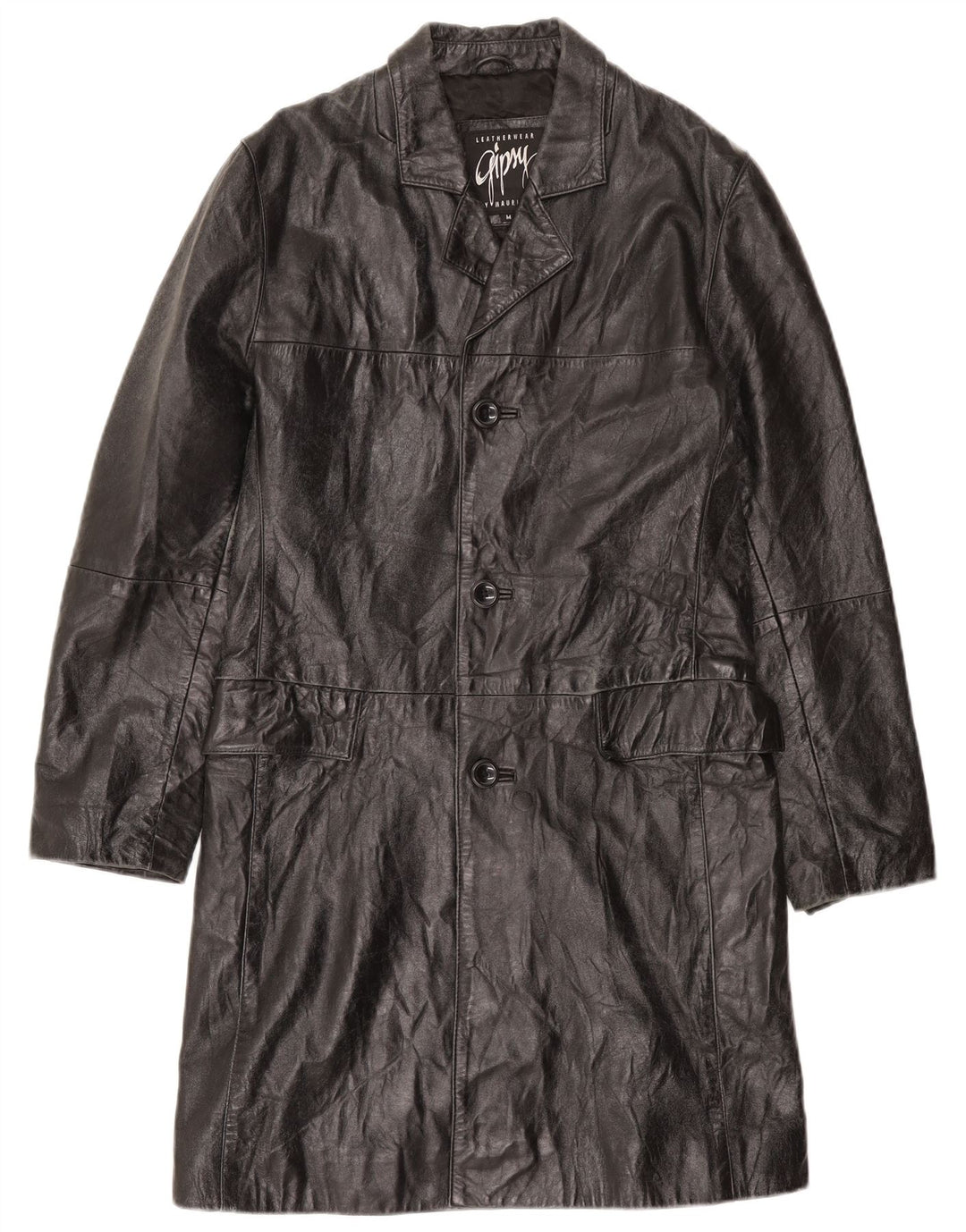 Gipsy Manteau en cuir pour homme UK 38 Cuir noir moyen