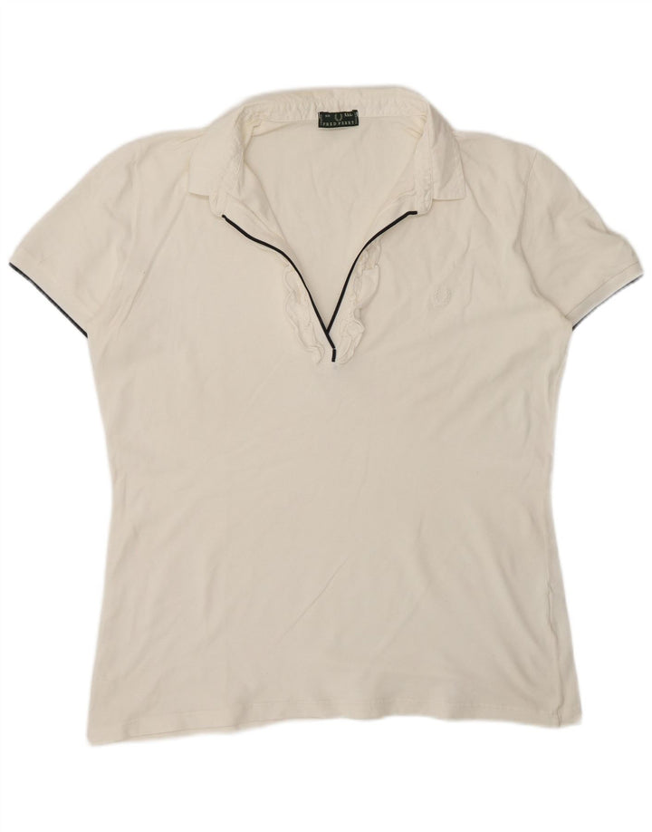 Fred Perry Polo à volants pour femme UK 20 2XL Blanc