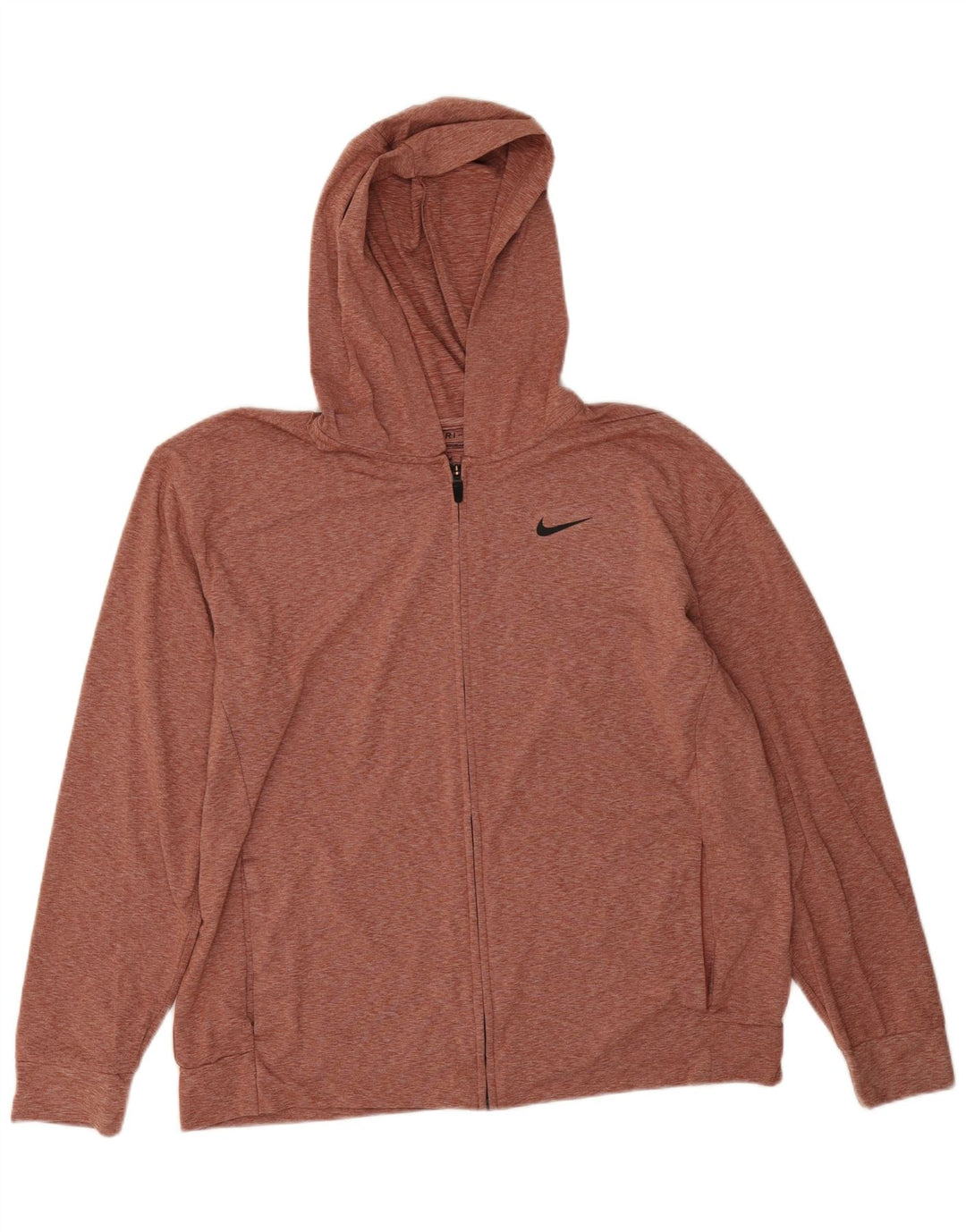 Nike Homme Dri Fit Standard Zip Sweat à capuche Grand Rouge Moucheté Polyester