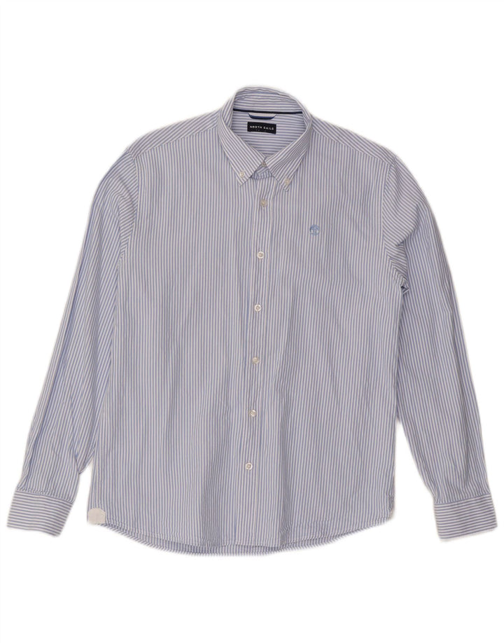 Chemise homme North Sails petit coton bleu à fines rayures