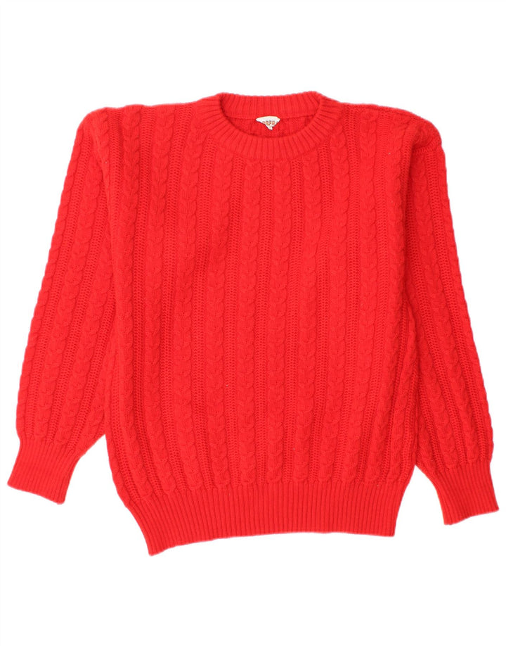 vintage Mens Crew Neck Jumper Pull Petit Rouge