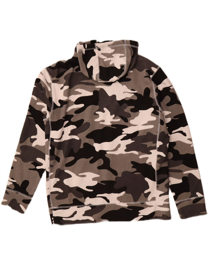 HOLLISTER Sweat à capuche pour homme Large Gris Camouflage Coton