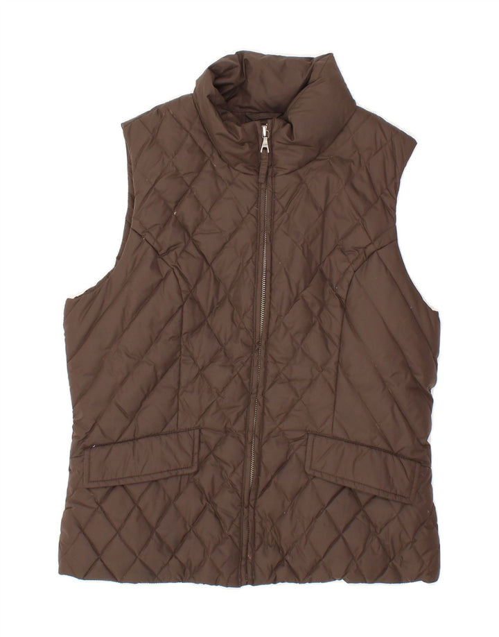 TOMMY HILFIGER Womens Padded Gilet UK 12 Medium Brown Nylon Vintage Tommy Hilfiger and Second-Hand Tommy Hilfiger from Messina Hembry 
