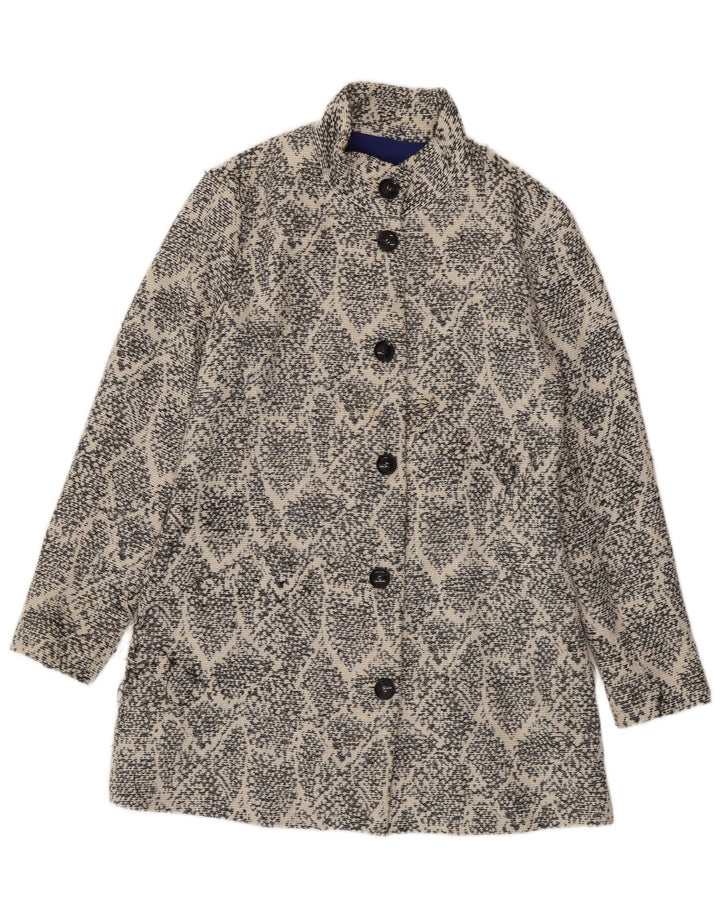 Desigual Pardessus à motif abstrait pour femme EU 44 XL Coton blanc