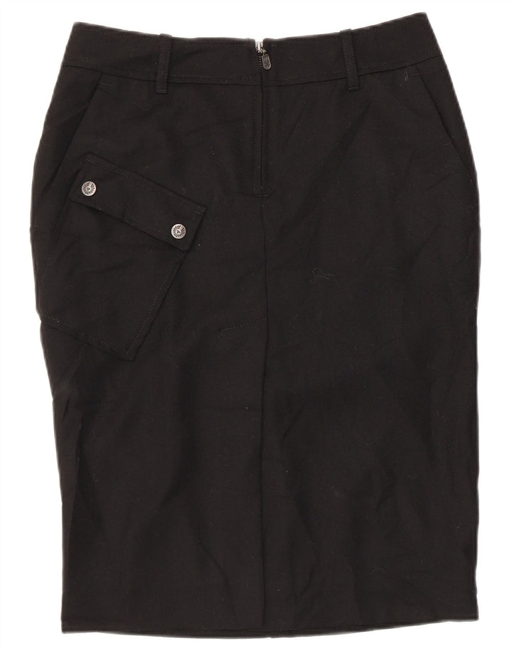 Jupe crayon graphique Belstaff pour femme IT 44 Medium W30 laine noire