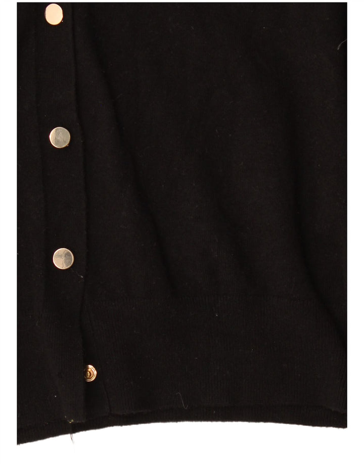 Zara Cardigan Femme Pull UK 10 Petit Viscose Noir
