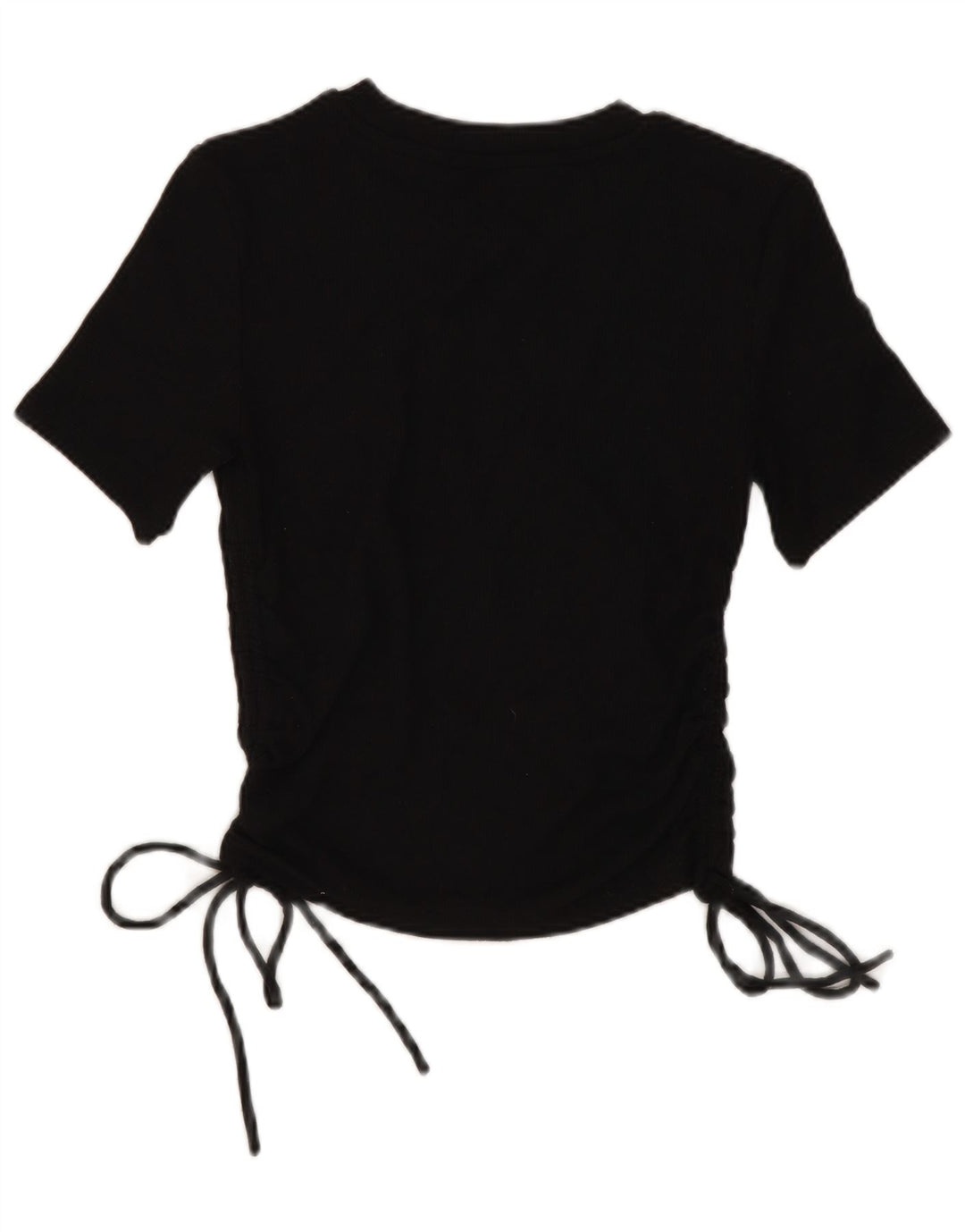 Zara Womens Crop Blouse Top UK 8 Petit Noir