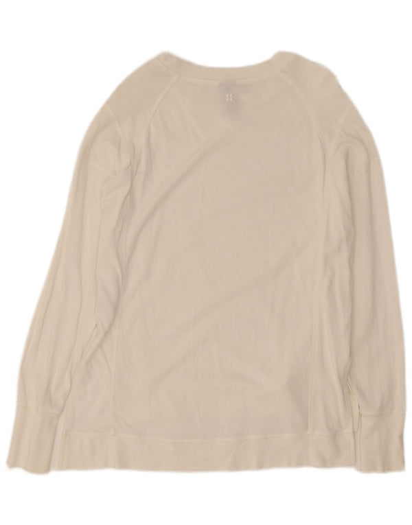 Sweaty Betty Haut surdimensionné à manches longues pour femme UK 6 XS Coton blanc