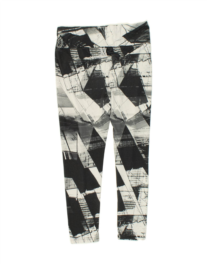 ADIDAS Womens Leggings UK 12/14 Medium Black Patchwork Polyester Vintage Adidas and Second-Hand Adidas from Messina Hembry 