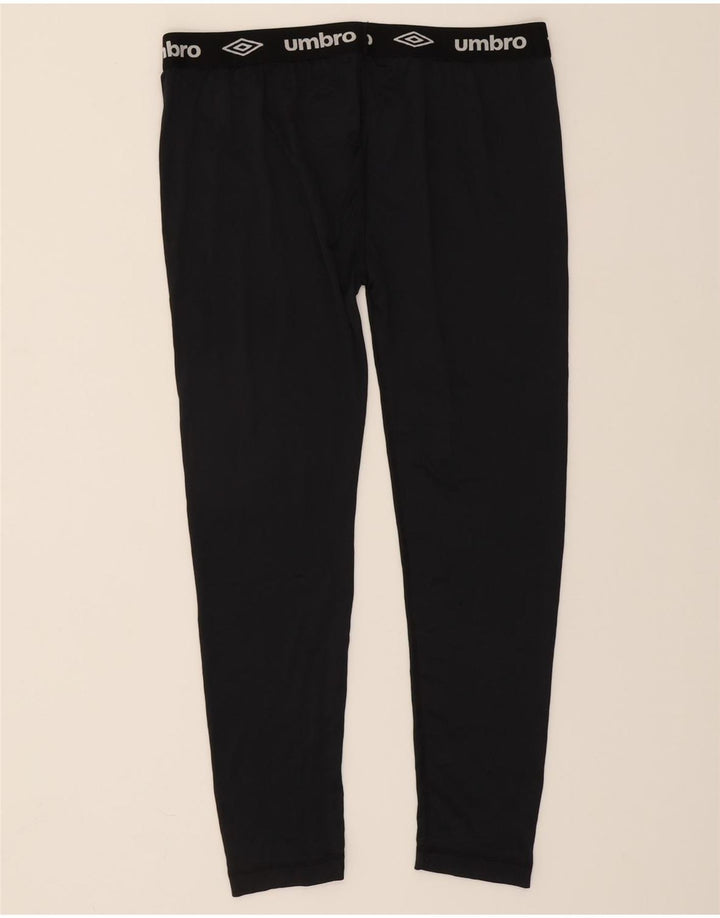 UMBRO Womens Graphic Leggings UK 14 Large  Navy Blue Polyester Vintage Umbro and Second-Hand Umbro from Messina Hembry 